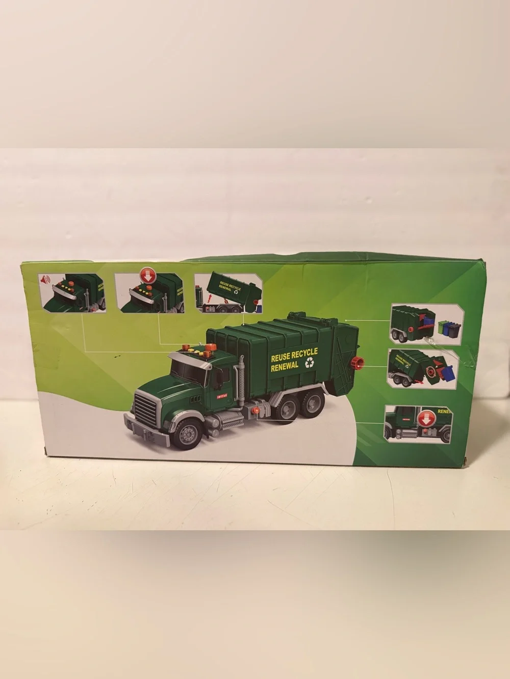 Mobious 1:12 Scale Recycling Truck with Lights, Sounds & Moving Parts New